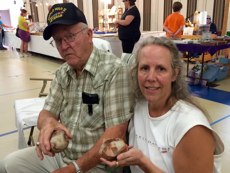 Frederick WI Gem and Mineral Show 90-year old Reub Shalander and daughter 