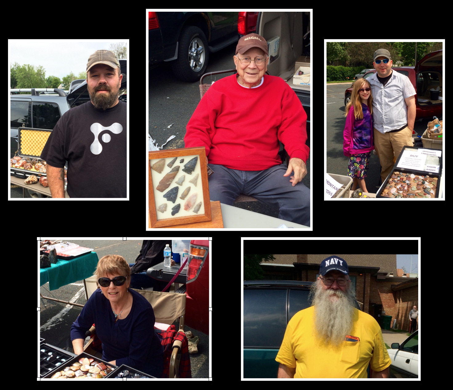 Photo collage of the friendly faces of the Osseo Rock Swap